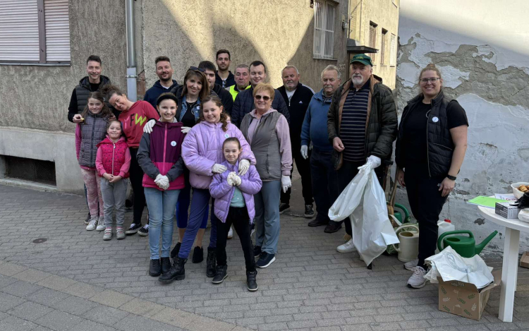Takarítás és virágültetés a közlékben, szemétszedés a belvárosban