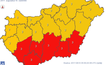 Hat déli megyében harmadfokú figyelmeztetés