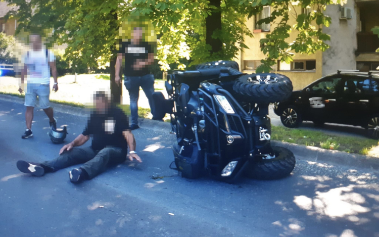 Quaddal borult fel a férfi a Külső-Veszprémi úton