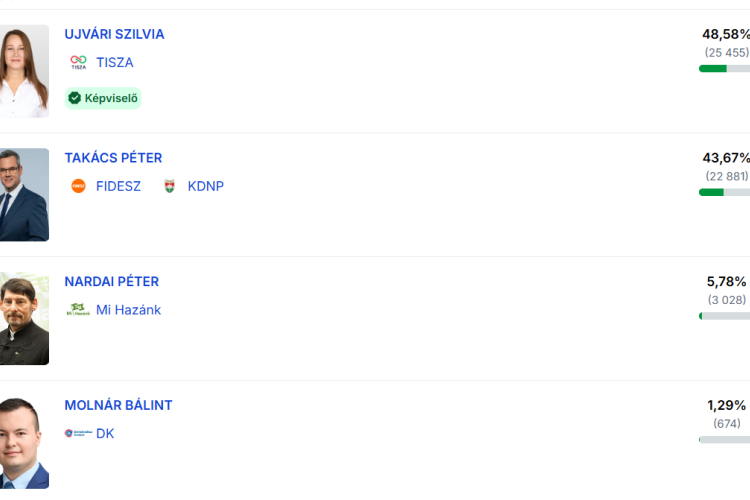 Itt a végeredmény - Nagyobb szavazataránnyal lett képviselő Ujvári Szilvia