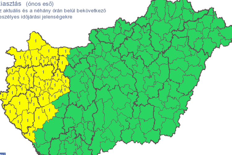 Ónos esőre figyelmeztet a meteorológiai szolgálat