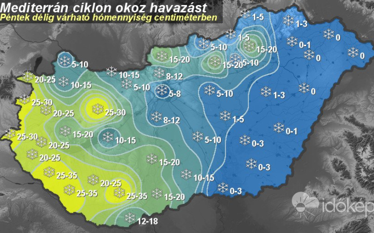 Egészen hétvégéig havazást mondanak