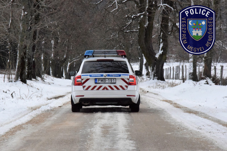 Lefagyott utak Veszprém megyében - Figyelmeztet a rendőrség