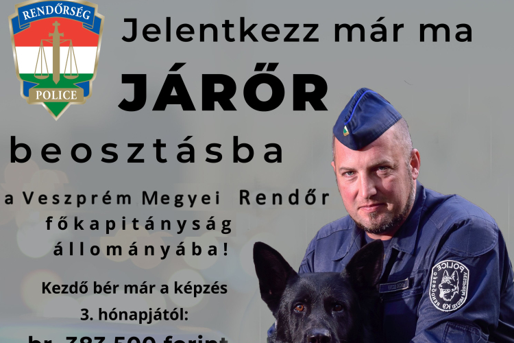 Rendőrjárőr-képzésre várják az érdeklődők jelentkezését
