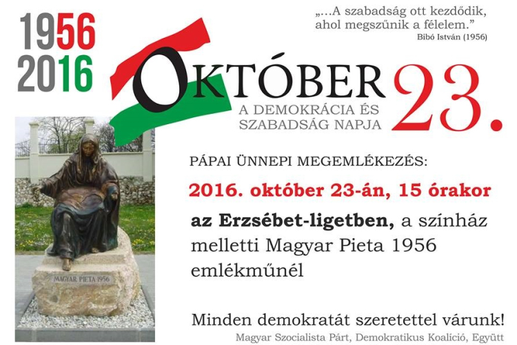 A baloldal külön megemlékezést tart október 23-án Pápán