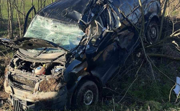 Rendőrök elől menekülő, migránsokat szállító kisbusz borult árokba Iszkáznál