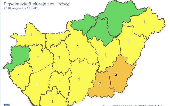 Elsőfokú figyelmeztetés: visszatér a 35 fok