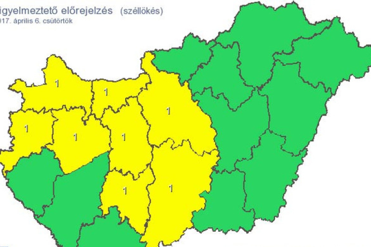 Itt a riasztás! 70 km/órás szél és akár jég is eshet