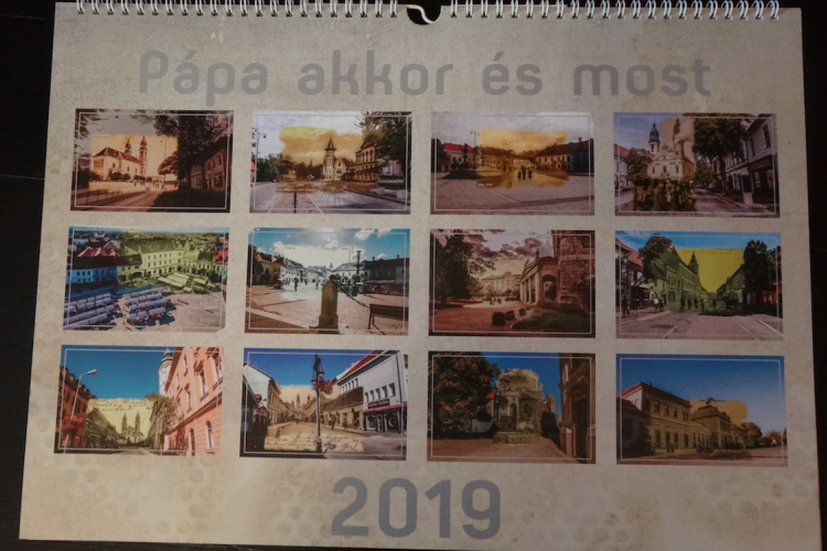 Pápa akkor és most - Megjelent a 2019-es városi naptár