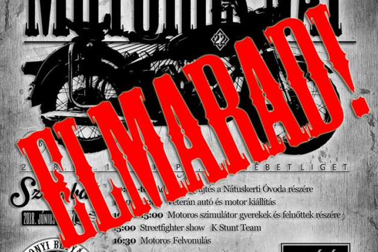 Elmarad a Jótékonysági Motoros Nap