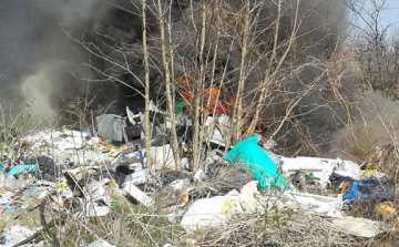 Szemétlerakó gyulladt ki a Téglagyári útnál
