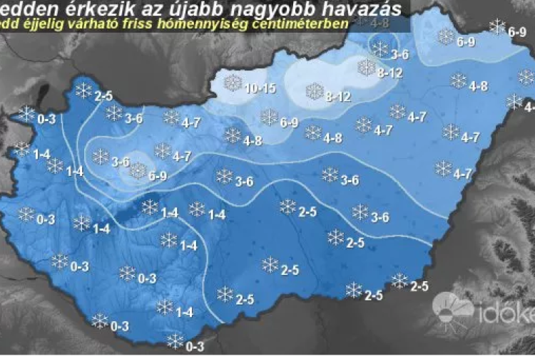 Kedden újra havazni fog, de ónos eső miatt is figyelmeztetnek