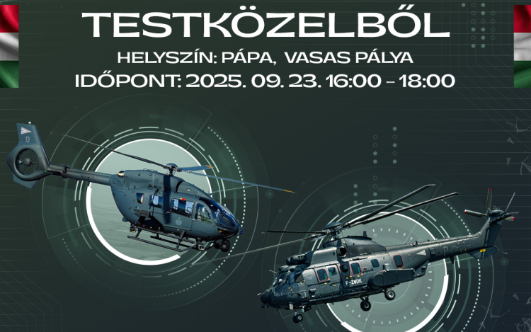 Kedden testközelből láthatja a Honvédség lemodernebb helikoptereit a Vasas pályán
