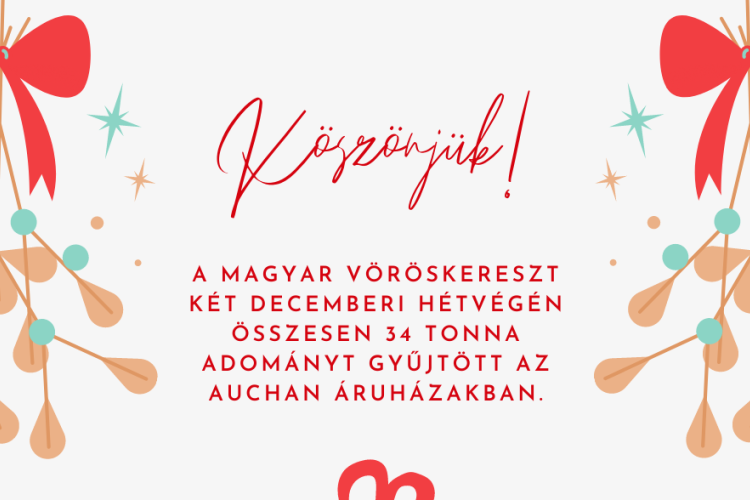 A Magyar Vöröskereszt 34 tonna adományt gyűjtött