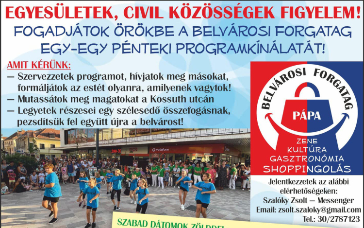 Belvárosi Forgatag - Egyesületek, civil szervezetek jelentkezését várják