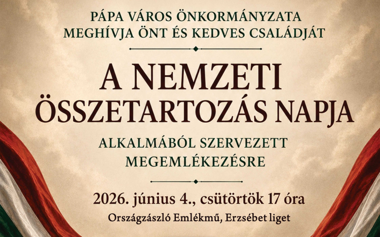 Megemlékezést tartanak a Nemzeti Összetartozás Napján Pápán