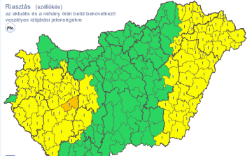 Riasztás a viharos erejű szél miatt