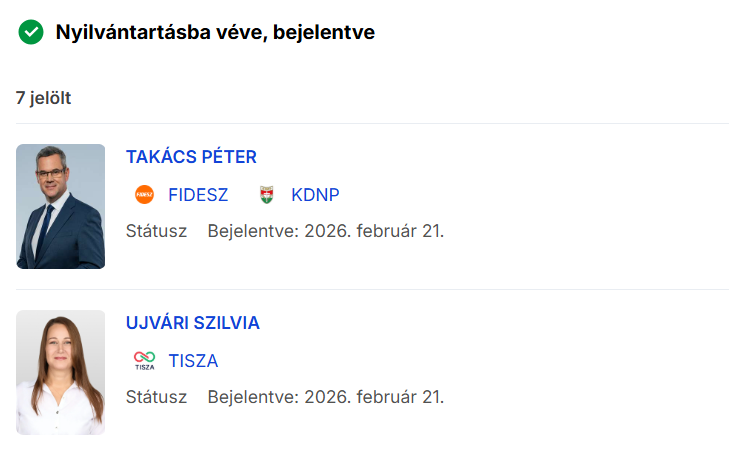 Takács Péter és Ujvári Szilvia már hivatalosan is jelöltek