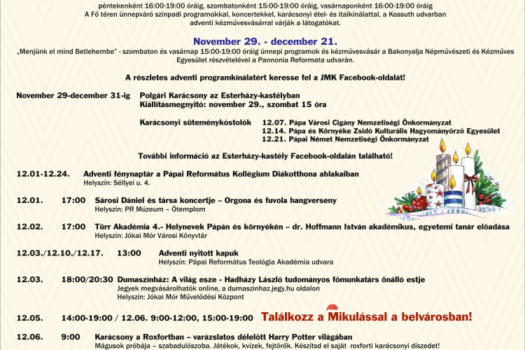Decemberi Programajánló - Pápa