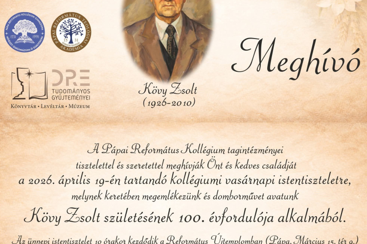 Megemlékezés Kövy Zsolt Születésének 100. Évfordulóján