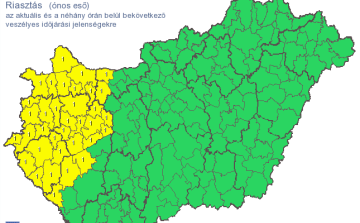 Ónos esőre figyelmeztet a meteorológiai szolgálat
