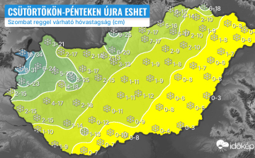 Kiadós mennyiségű hó érkezhet térségünkbe